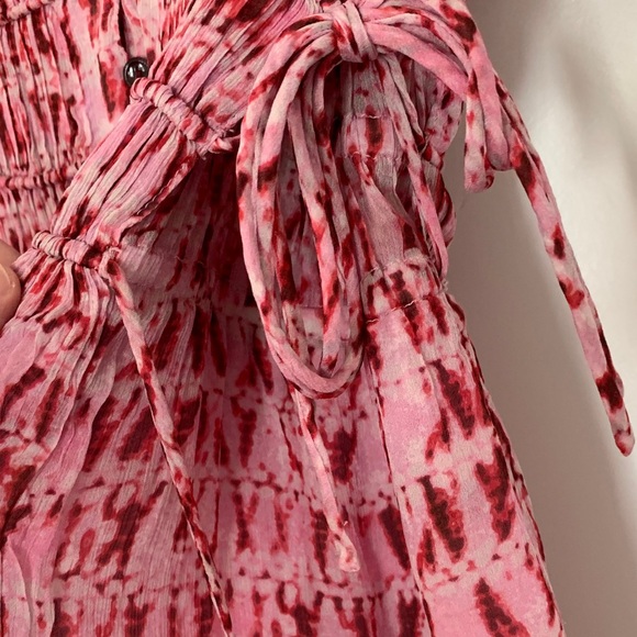 Isabel Marant Etoile  Pink Patterned Dress, adjustable waist s/m euro 36 NWT - Picture 4 of 9